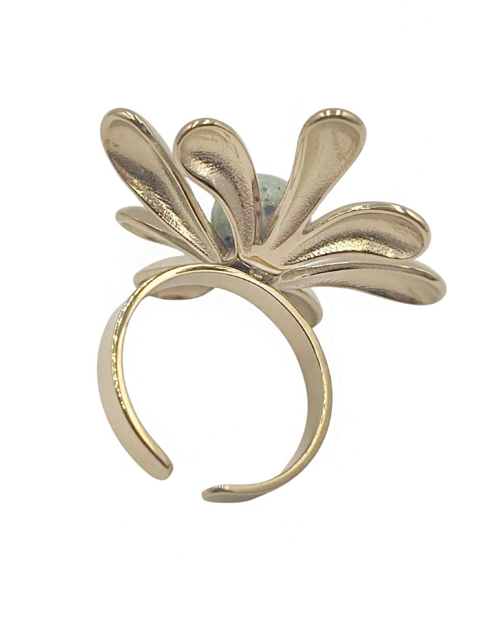Anillo de flor Map acabado liso