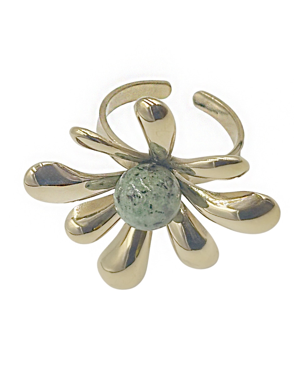 Anillo de flor acabado liso