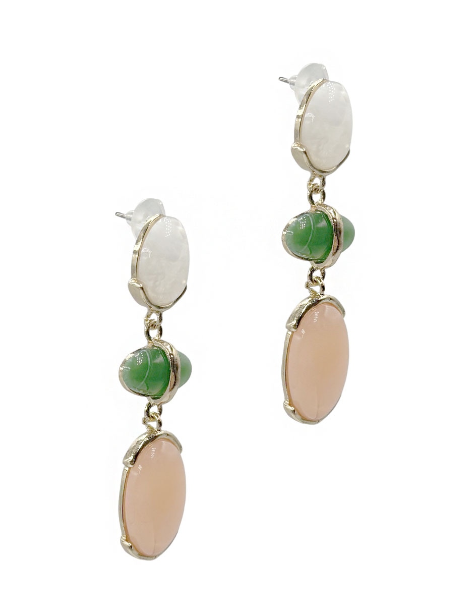 Aretes largos Map con acabado liso