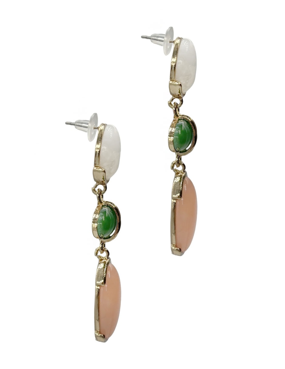 Aretes largos Map con acabado liso