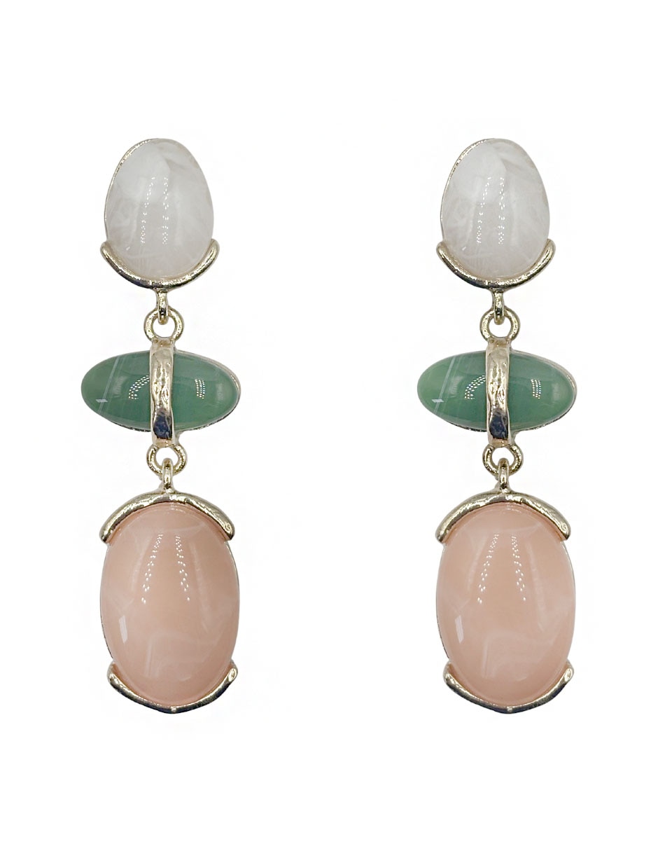 Aretes largos con acabado liso