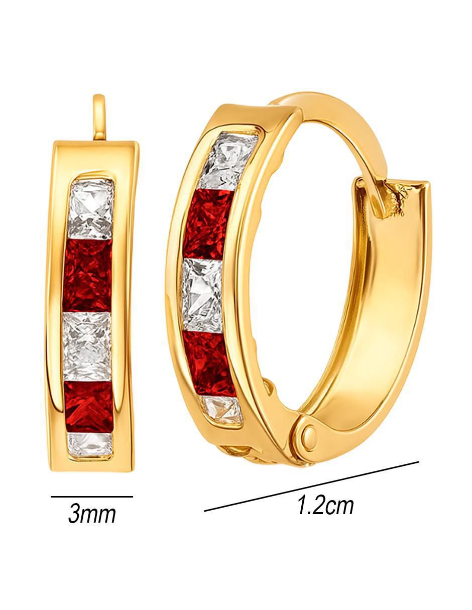 Arracadas de reno de oro 14 K con acabado brillante zirconia 5