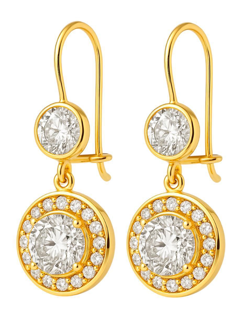 Aretes circulares de oro 10 K con acabado brillante 4