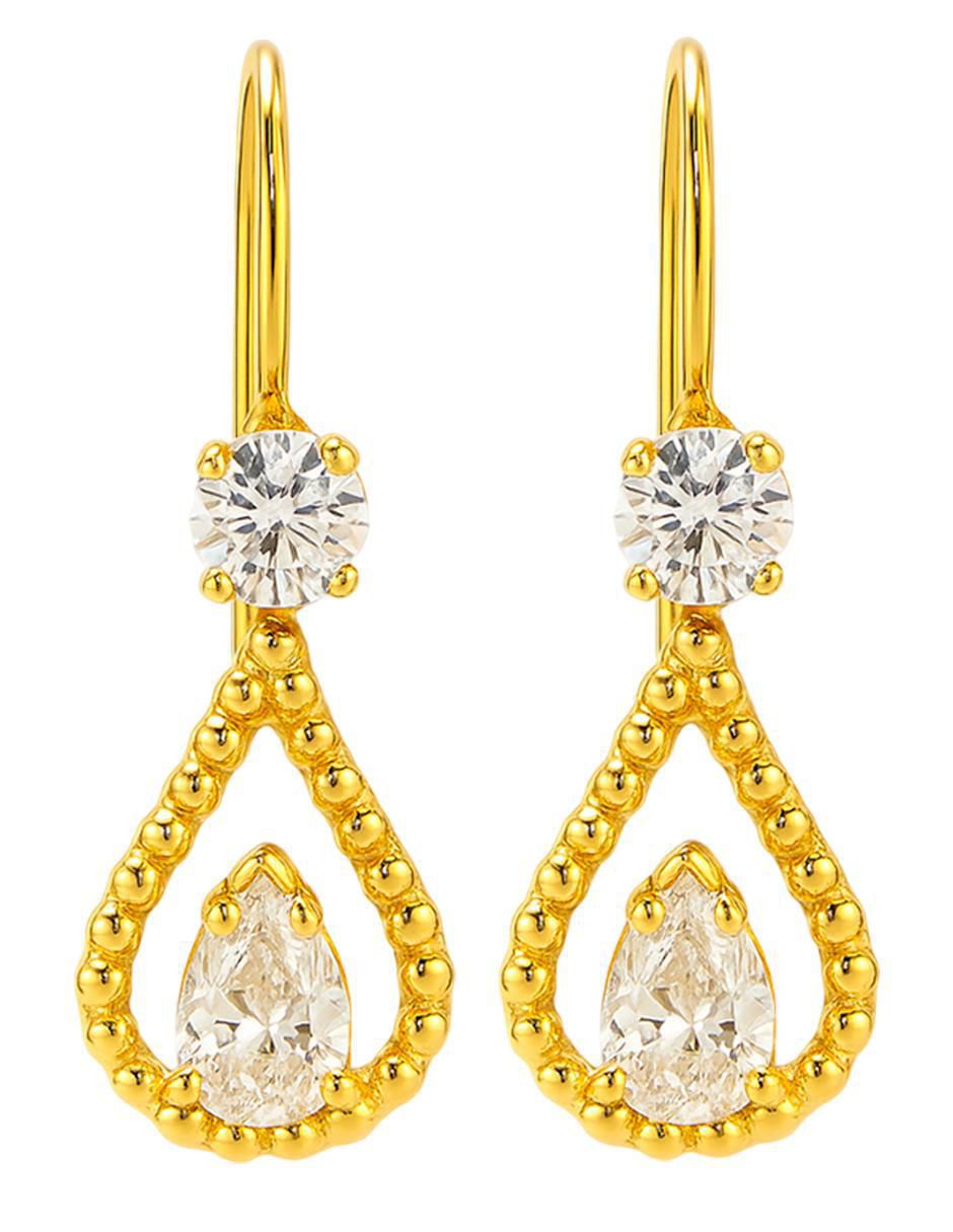 Aretes de gota de oro 10 K con acabado brillante Aretes de gota de oro 10 K con acabado brillante