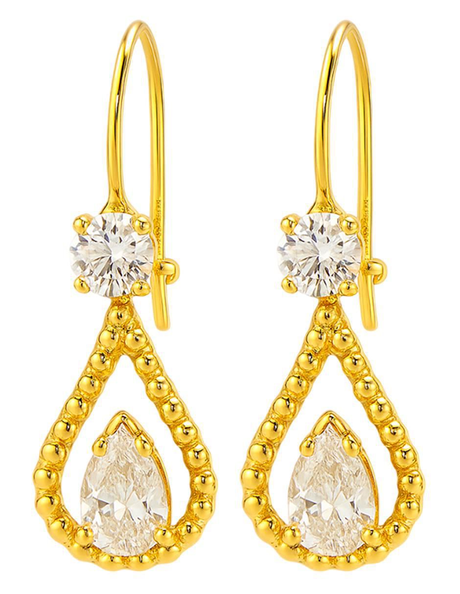 Aretes de gota de oro 10 K con acabado brillante 4