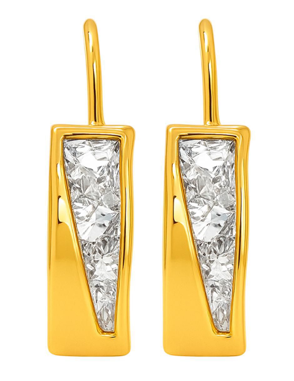 Aretes rectangulares de oro 10 K con acabado brillante Aretes rectangulares de oro 10 K con acabado brillante