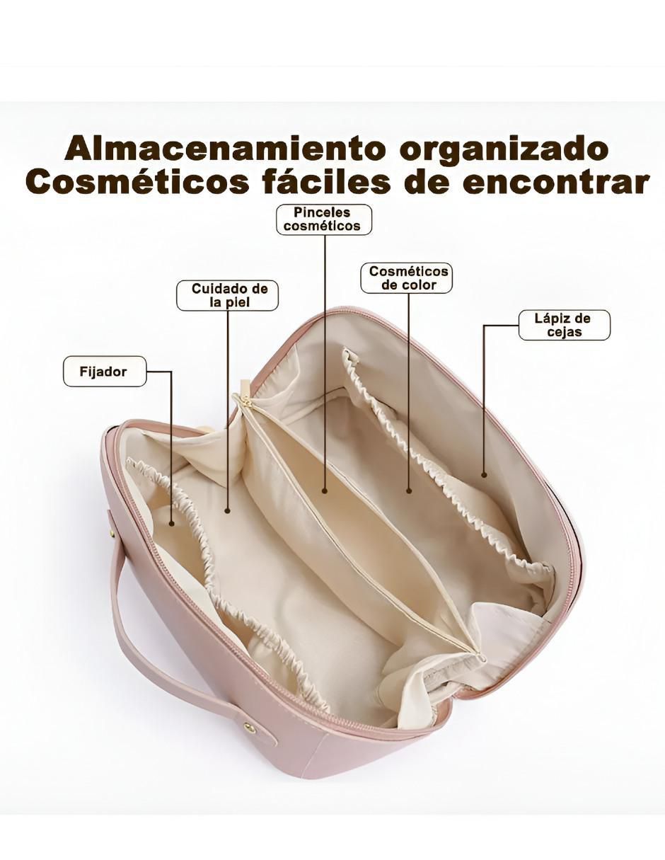 Cosmetiquera multiusos impermeable de cuero unisex