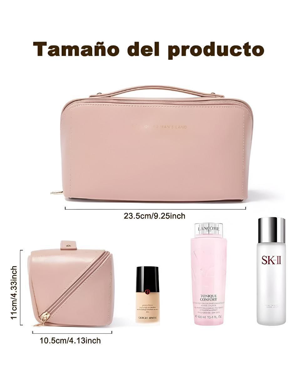 Cosmetiquera multiusos impermeable de cuero unisex