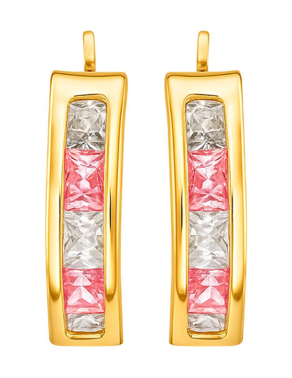 Aretes de aro de oro 10 K con acabado pulido 4
