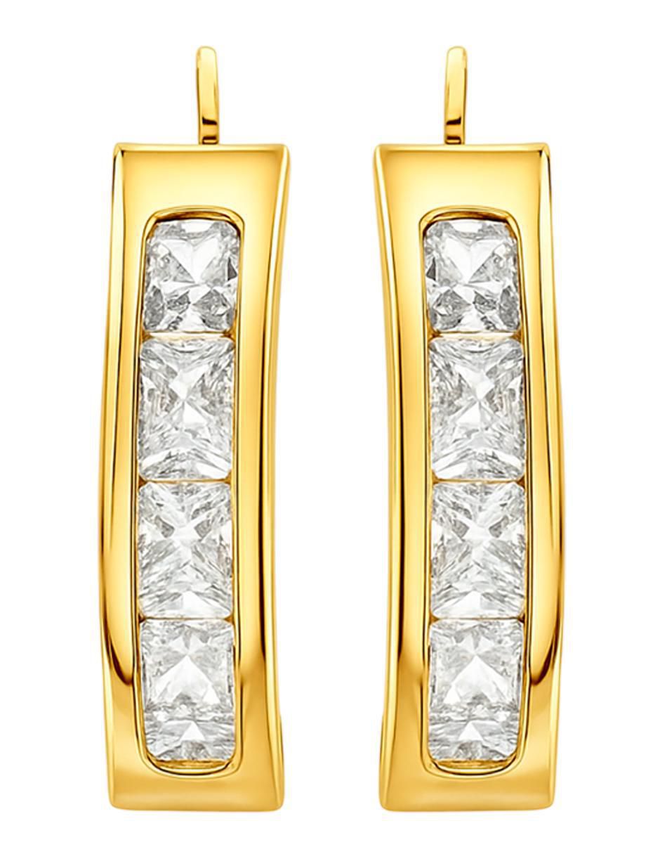 Aretes de aro de oro 14 K con acabado brillante 4