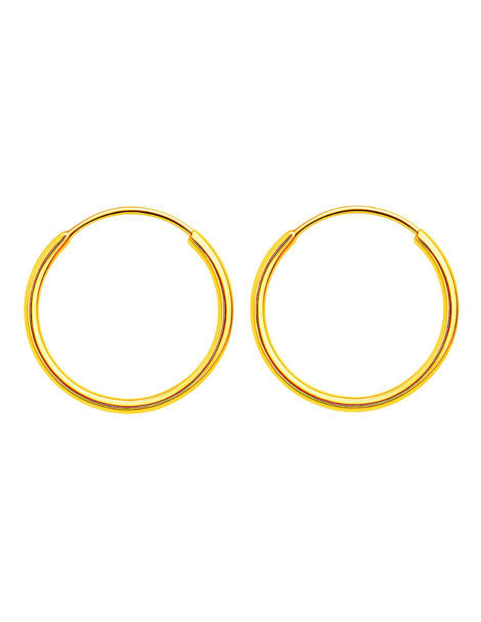 Arracadas de oro 10 K con acabado liso 4