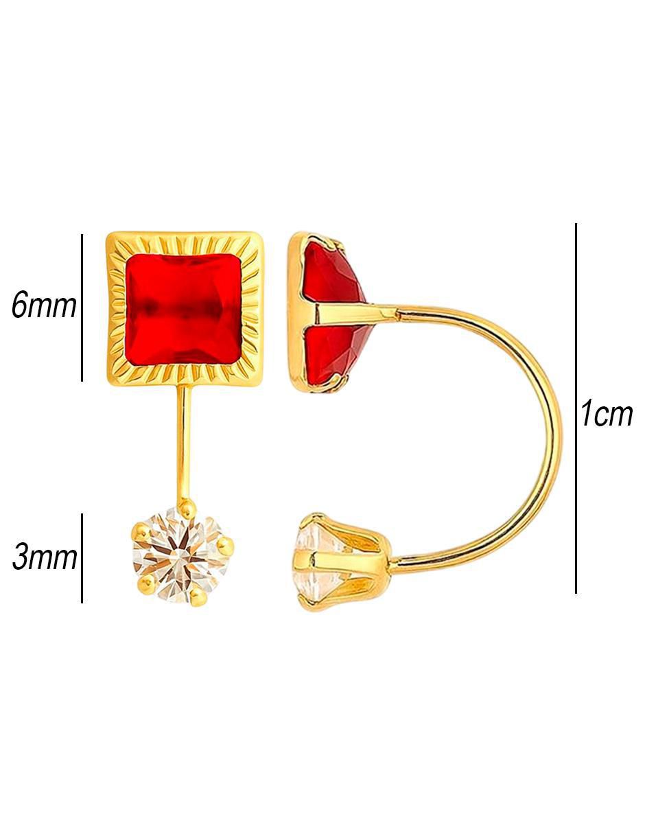 Piercing cuadrado de oro 14 K con acabado pulido 6