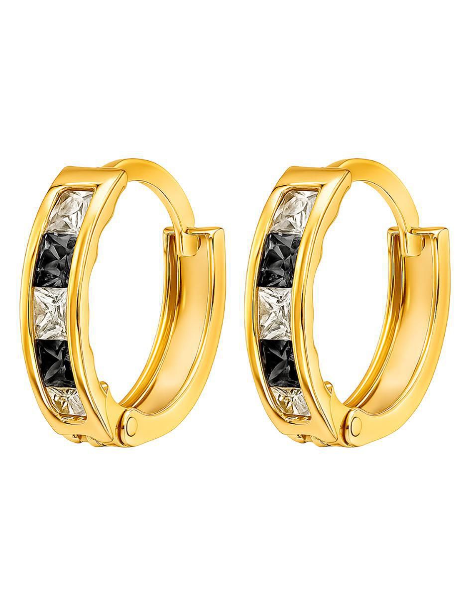 Aretes de aro de oro 10 K con acabado brillante Aretes de aro de oro 10 K con acabado brillante