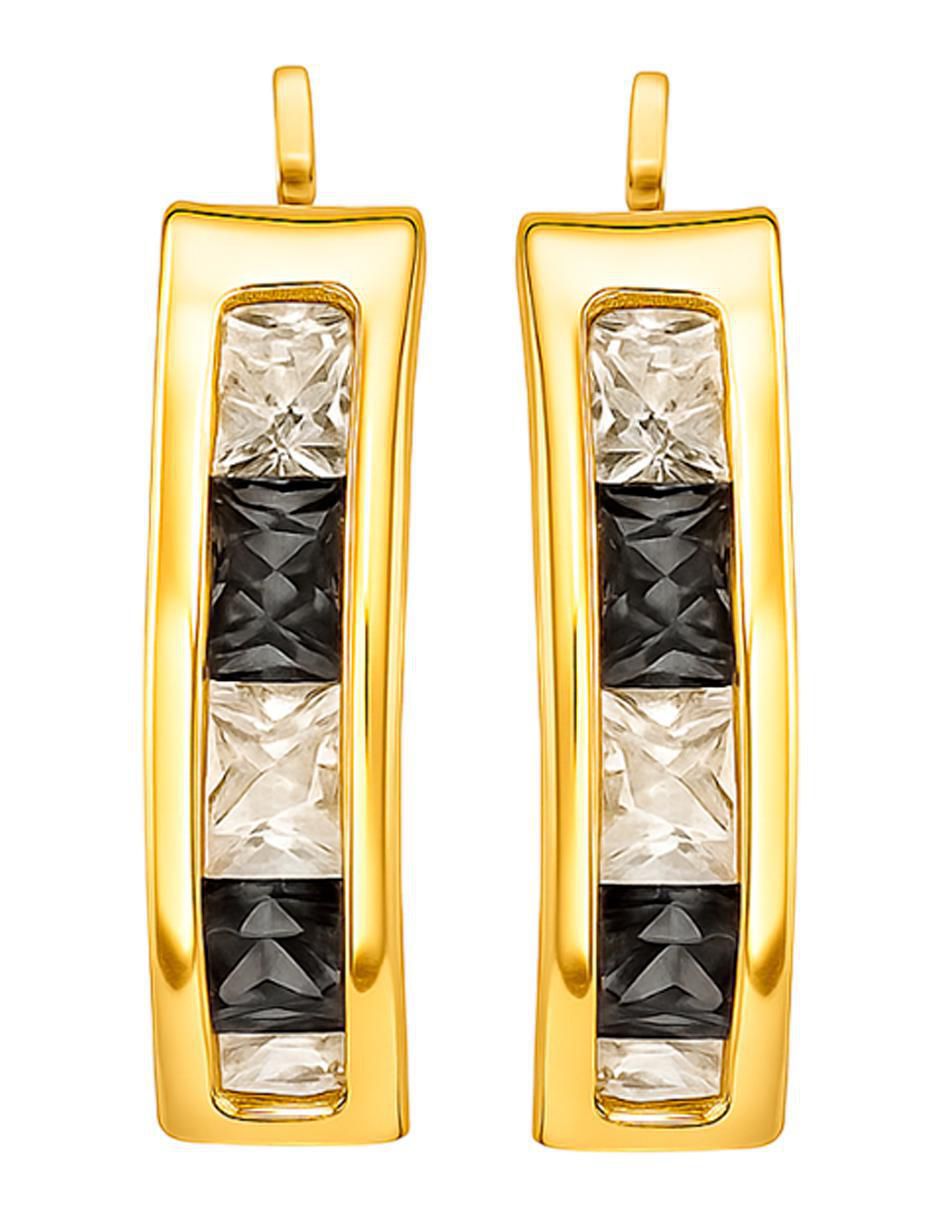Aretes de aro de oro 10 K con acabado brillante 4