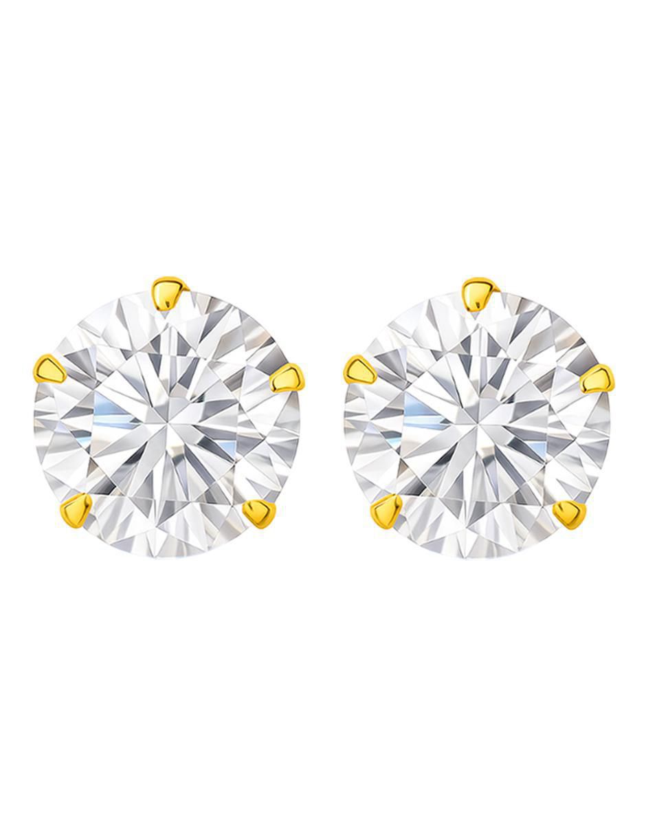 Broqueles redondos de oro 14 K con acabado brillante Broqueles redondos de oro 14 K con acabado brillante