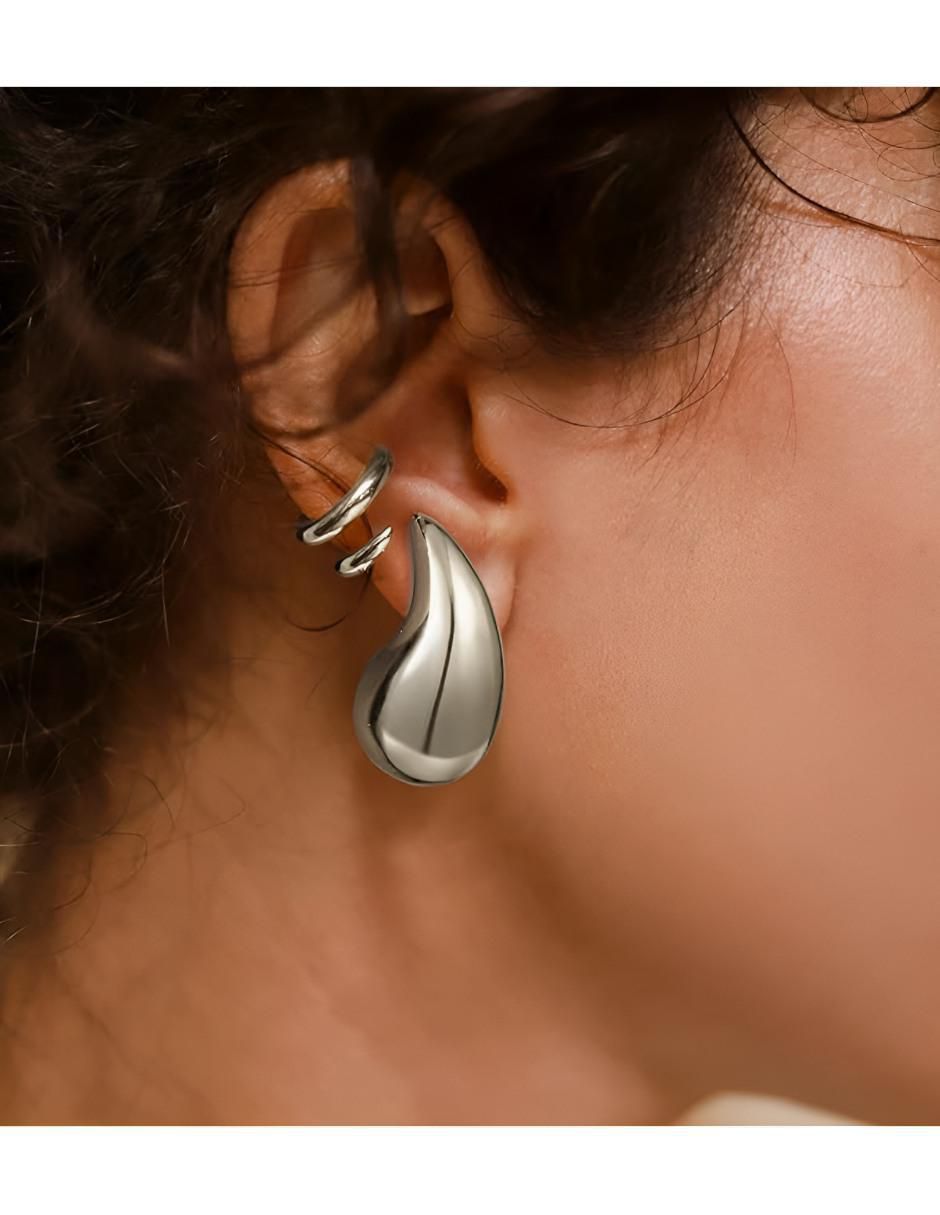 Aretes de gota con acabado pulido 3