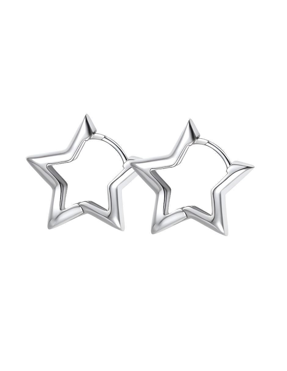 Aretes de estrella de plata P 925 con acabado pulido 2