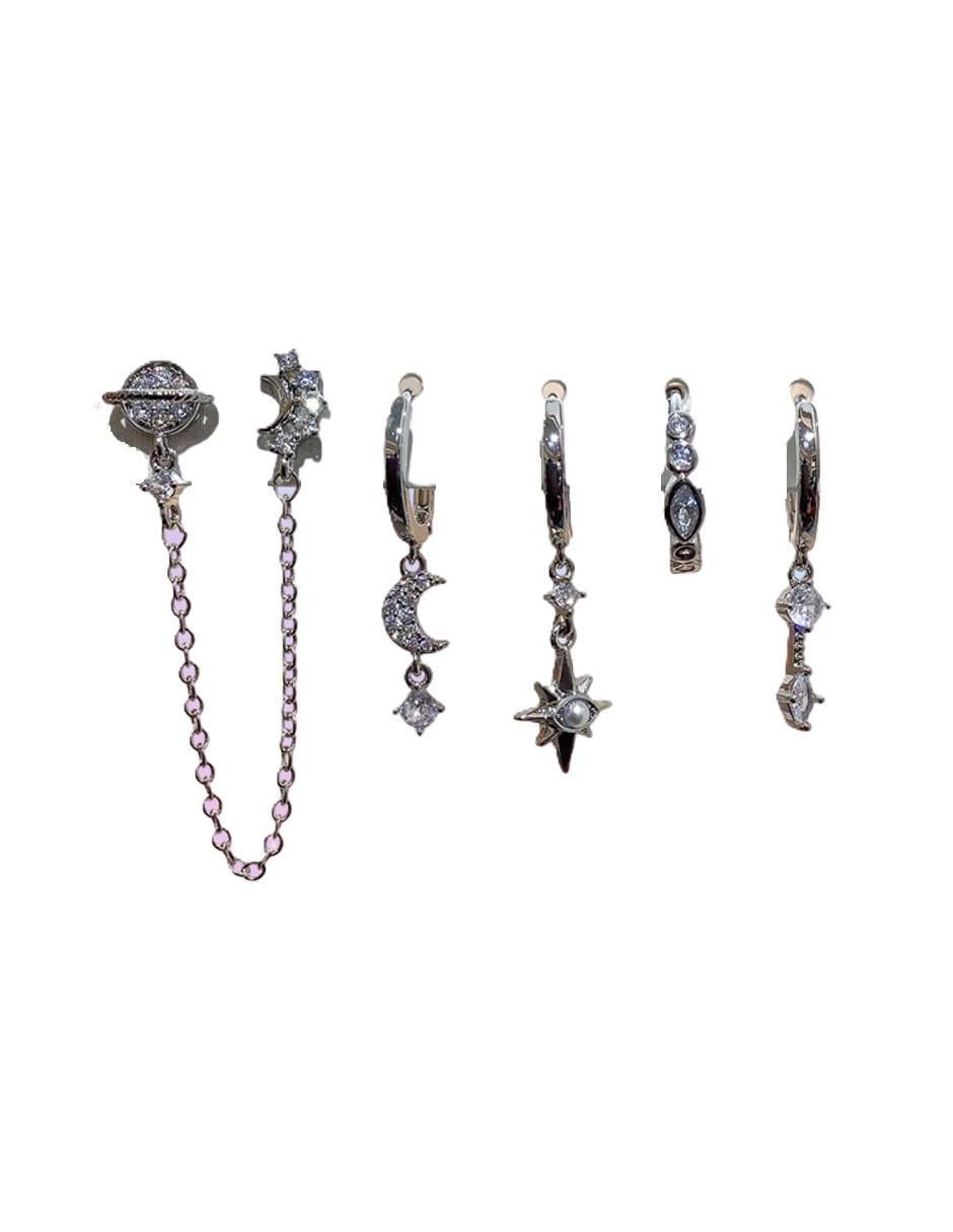 Set de aretes con acabado pulido