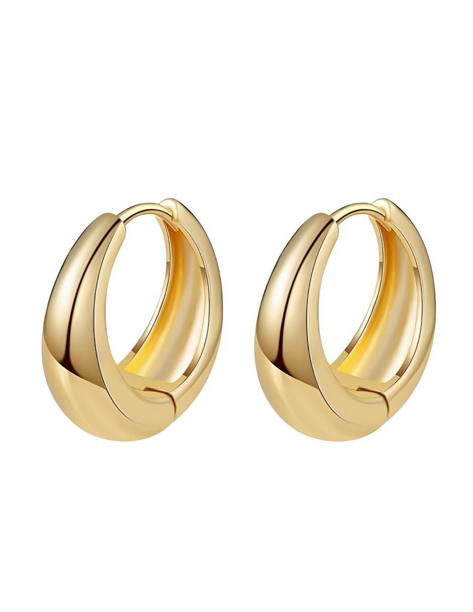 Aretes redondos con acabado chapa de oro
