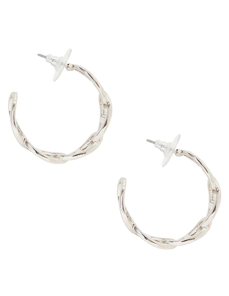 Aretes de aro con acabado brillante 2