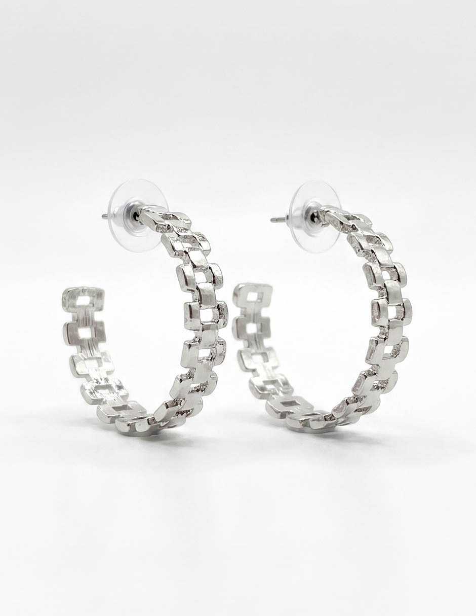 Aretes de aro con acabado brillante 1