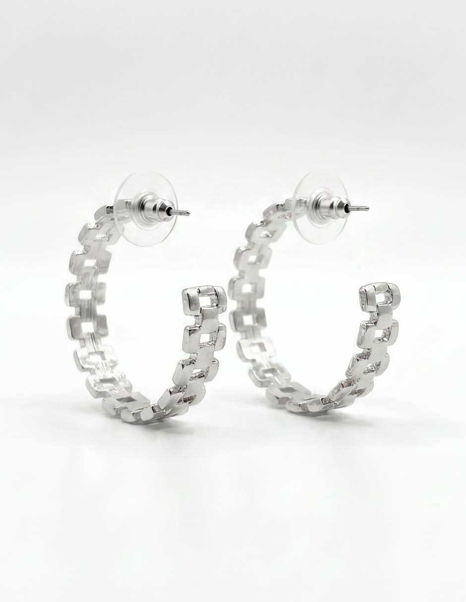 Aretes de aro con acabado brillante 2