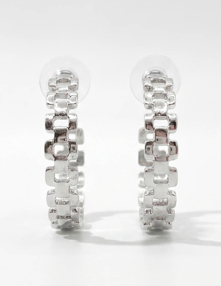 Aretes de aro con acabado brillante 3