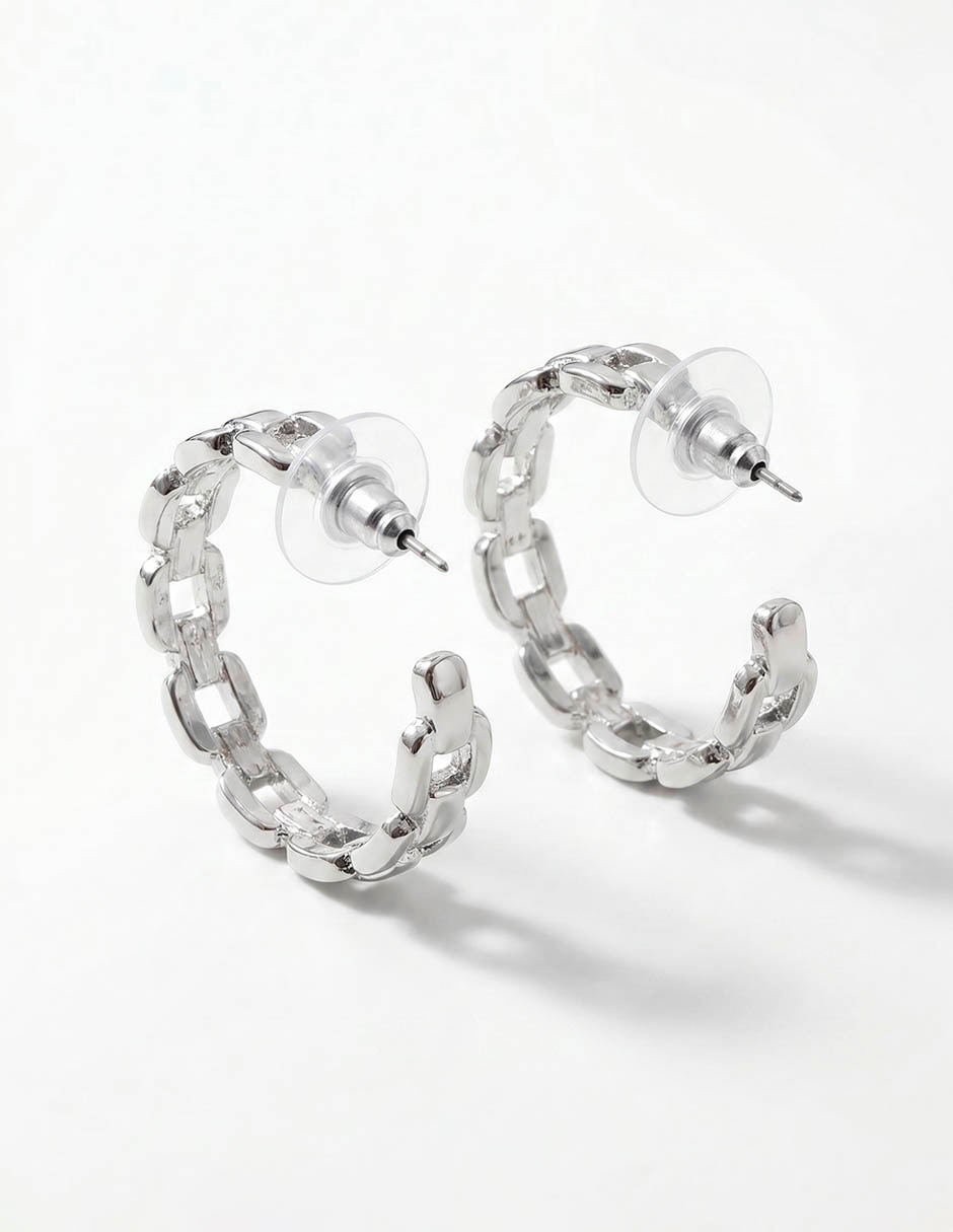 Aretes de aro circulares acabado brillante 1