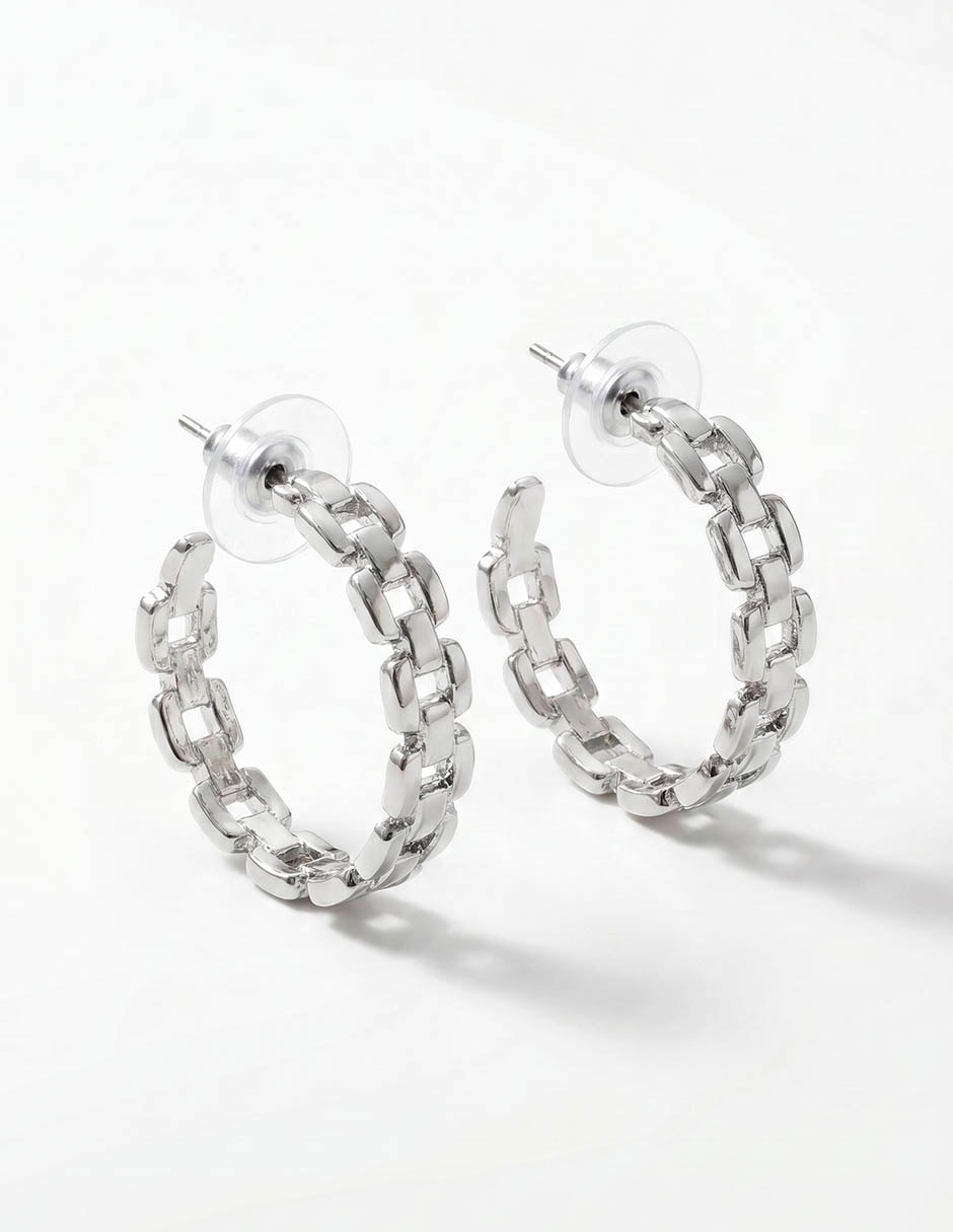 Aretes de aro circulares acabado brillante 2