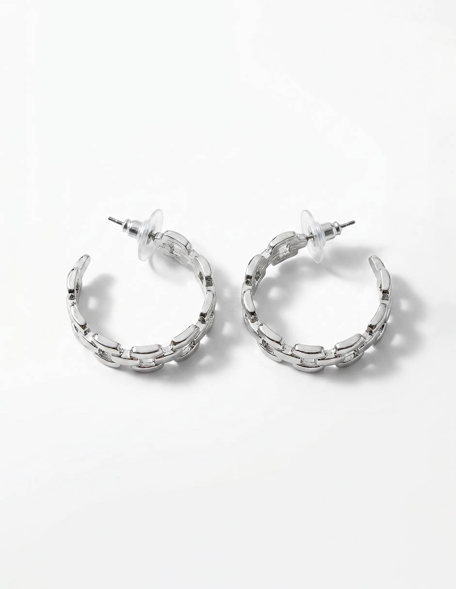 Aretes de aro circulares acabado brillante 3