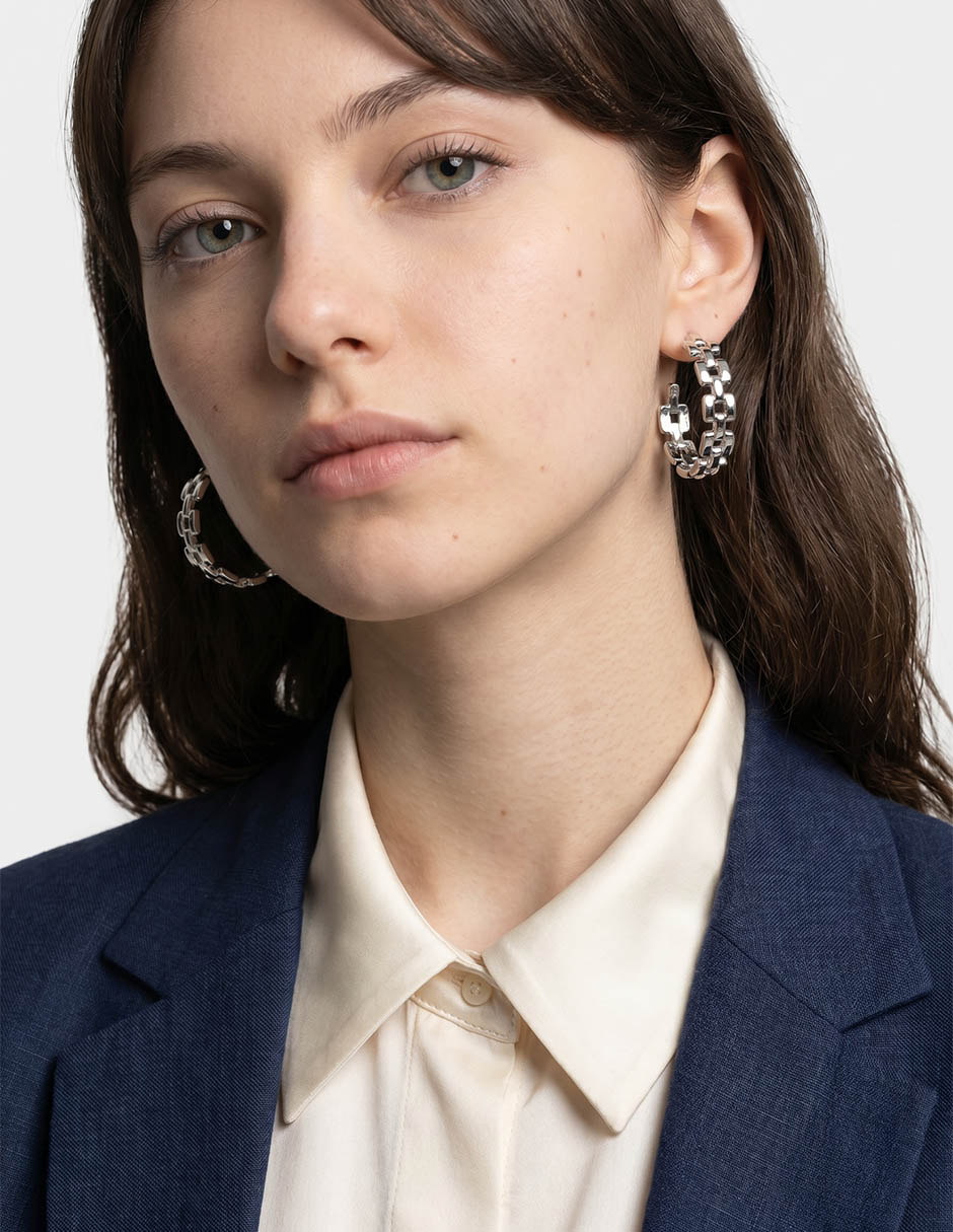 Aretes de aro circulares acabado brillante Aretes de aro circulares acabado brillante