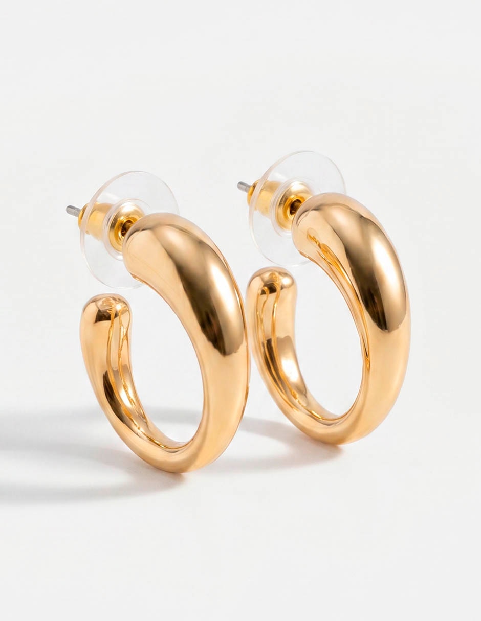 Aretes de aro con acabado brillante 1