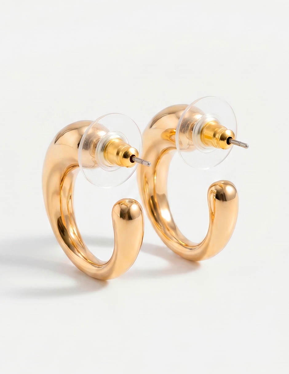 Aretes de aro con acabado brillante 2