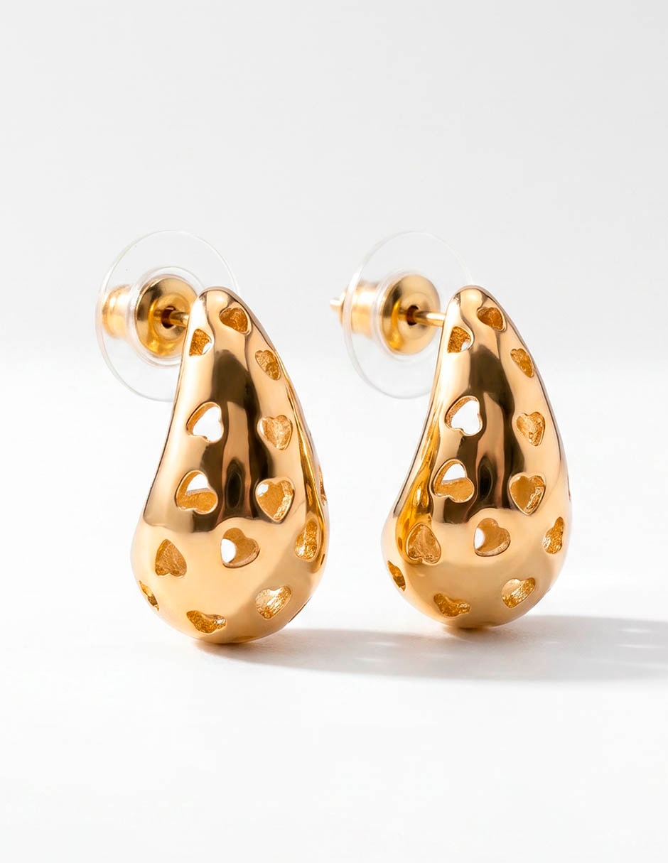 Aretes cortoss de gota con acabado brillante 2