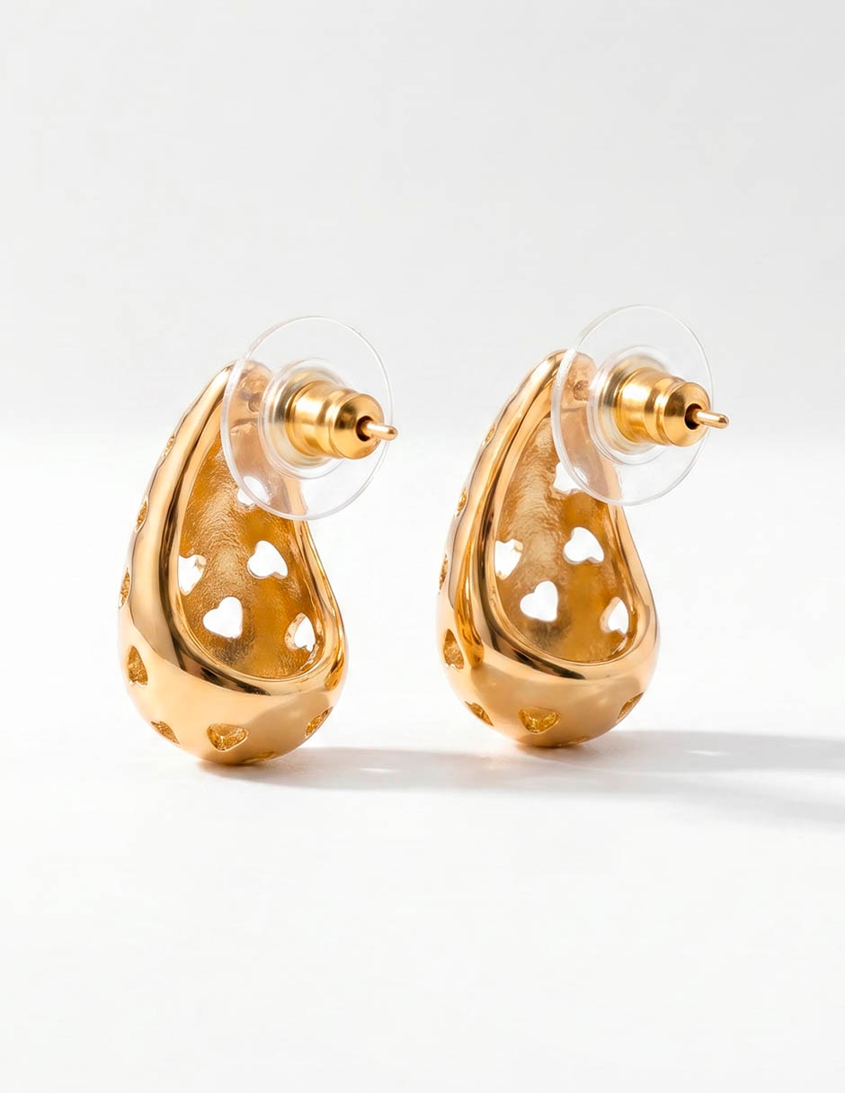Aretes cortoss de gota con acabado brillante 3
