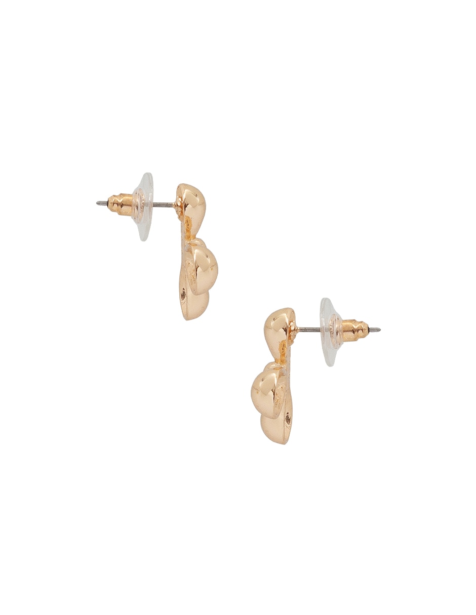 Aretes de flor con acabado brillante 3