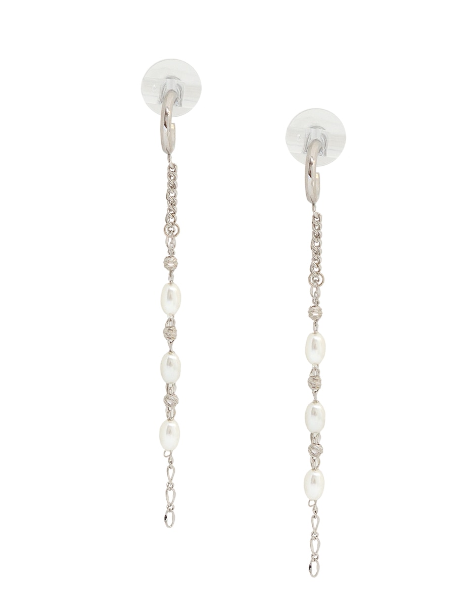 Aretes ovalados con acabado lustre perla 2