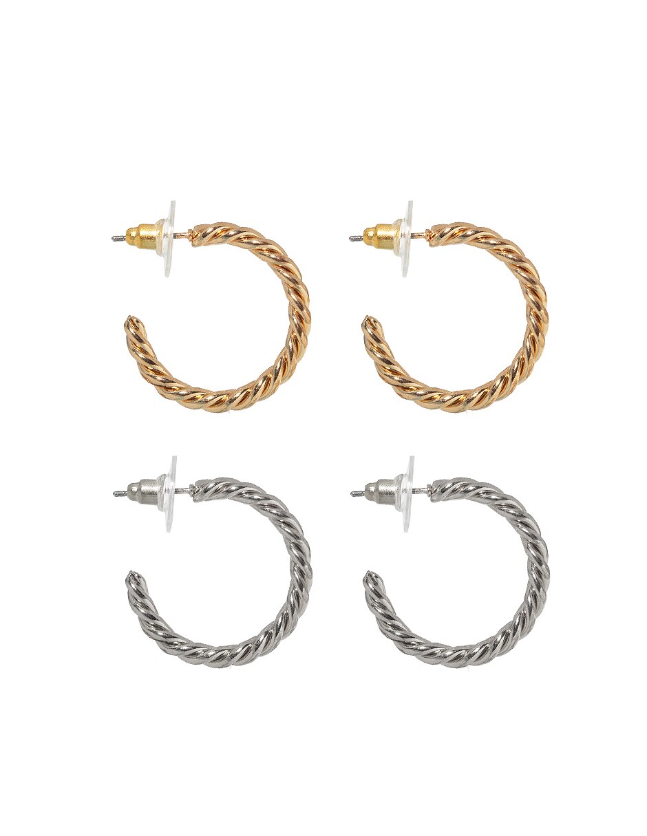 Set de aretes circulares con acabado lustre 11