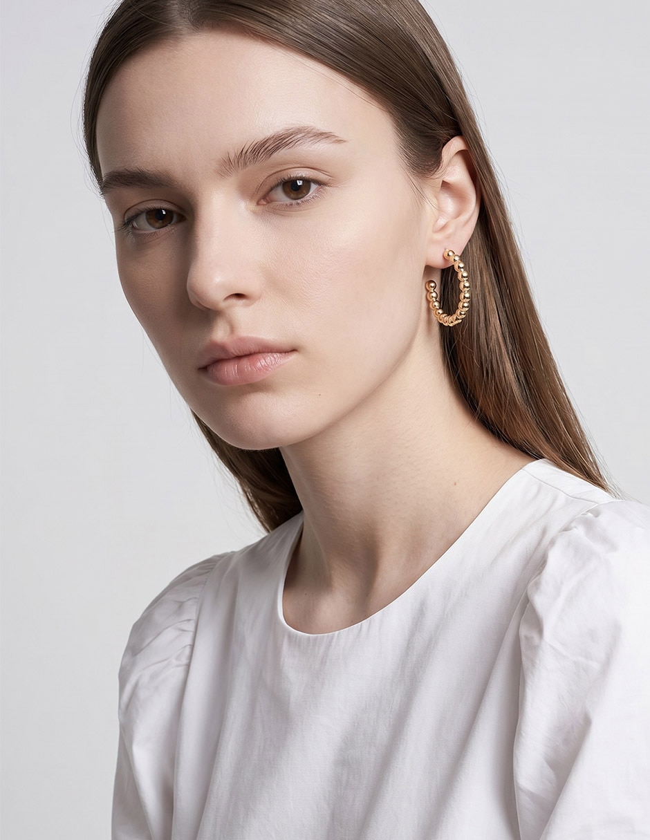 Set de aretes con acabado lustre perla 4