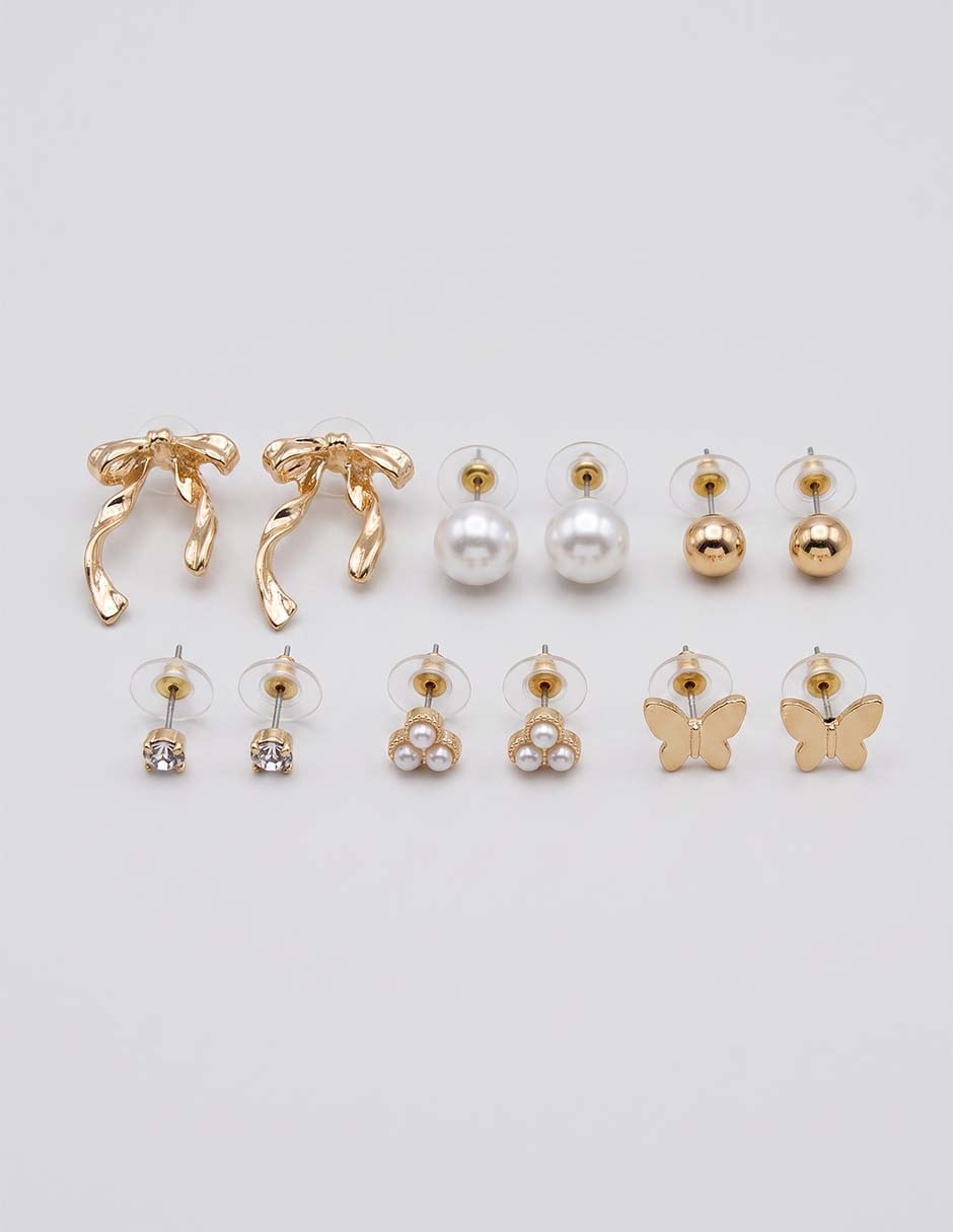 Set de aretes con acabado brillante 1