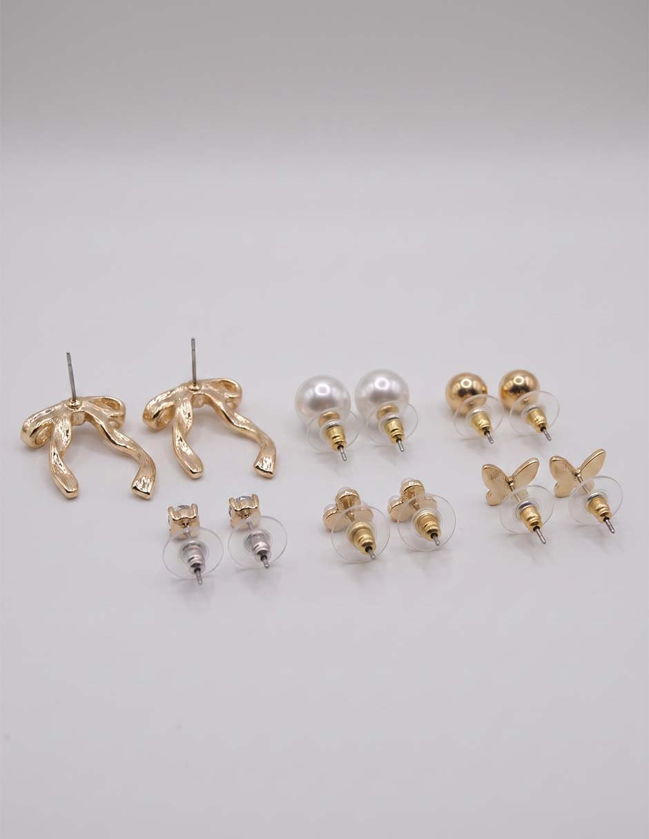 Set de aretes con acabado brillante 2
