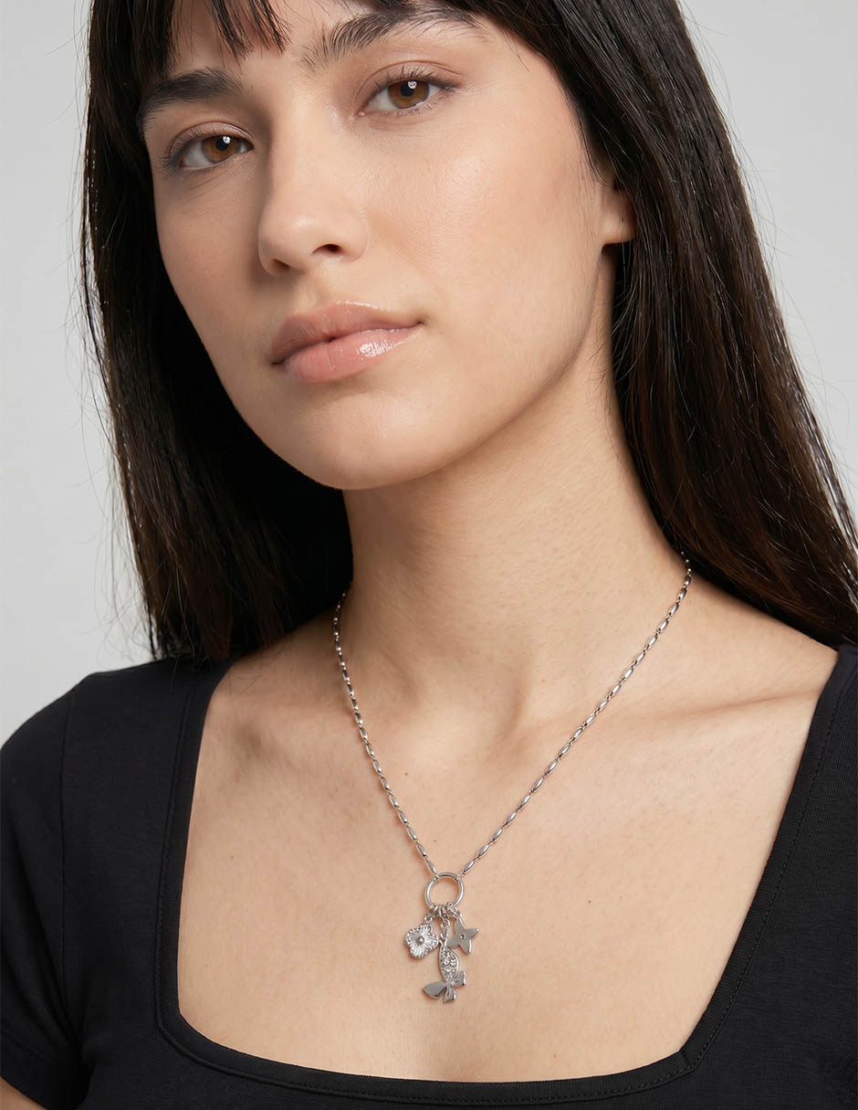 Collar De (Si Aplica) Mariposa Map Sin Familia De Metal Sin Kilataje