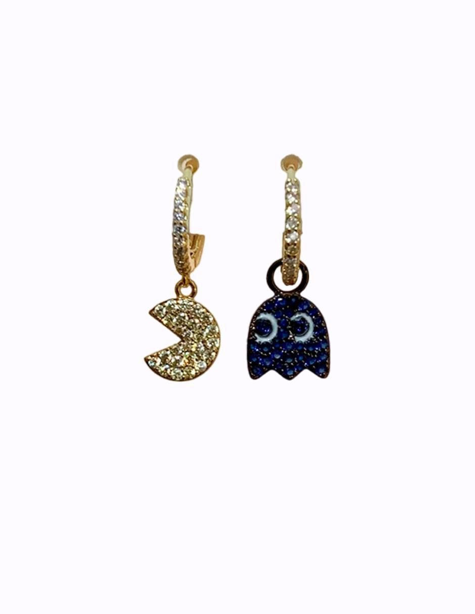 Set de aretes de oro laminado 10 K con acabado pulido 2