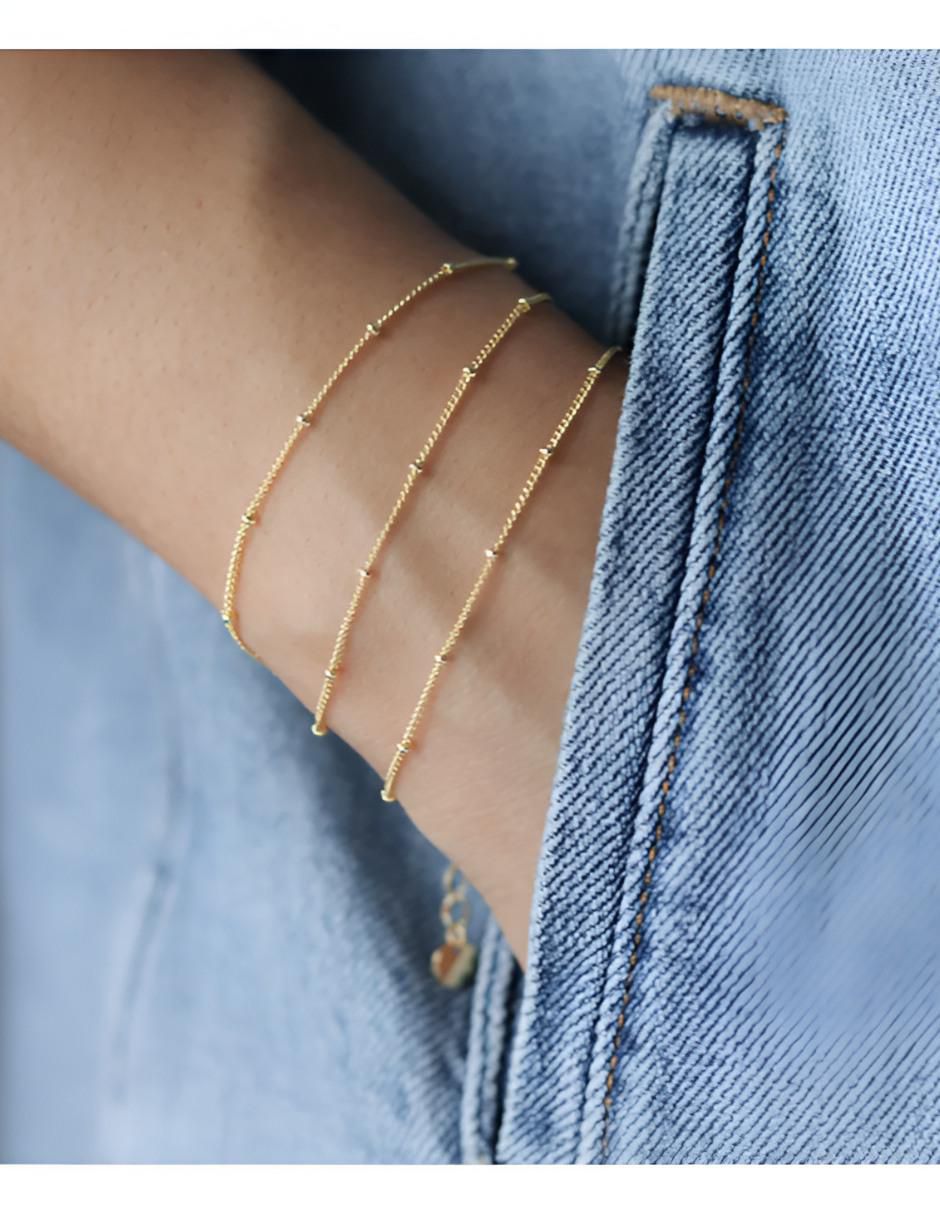 Pulsera acabado baño de oro 14 K