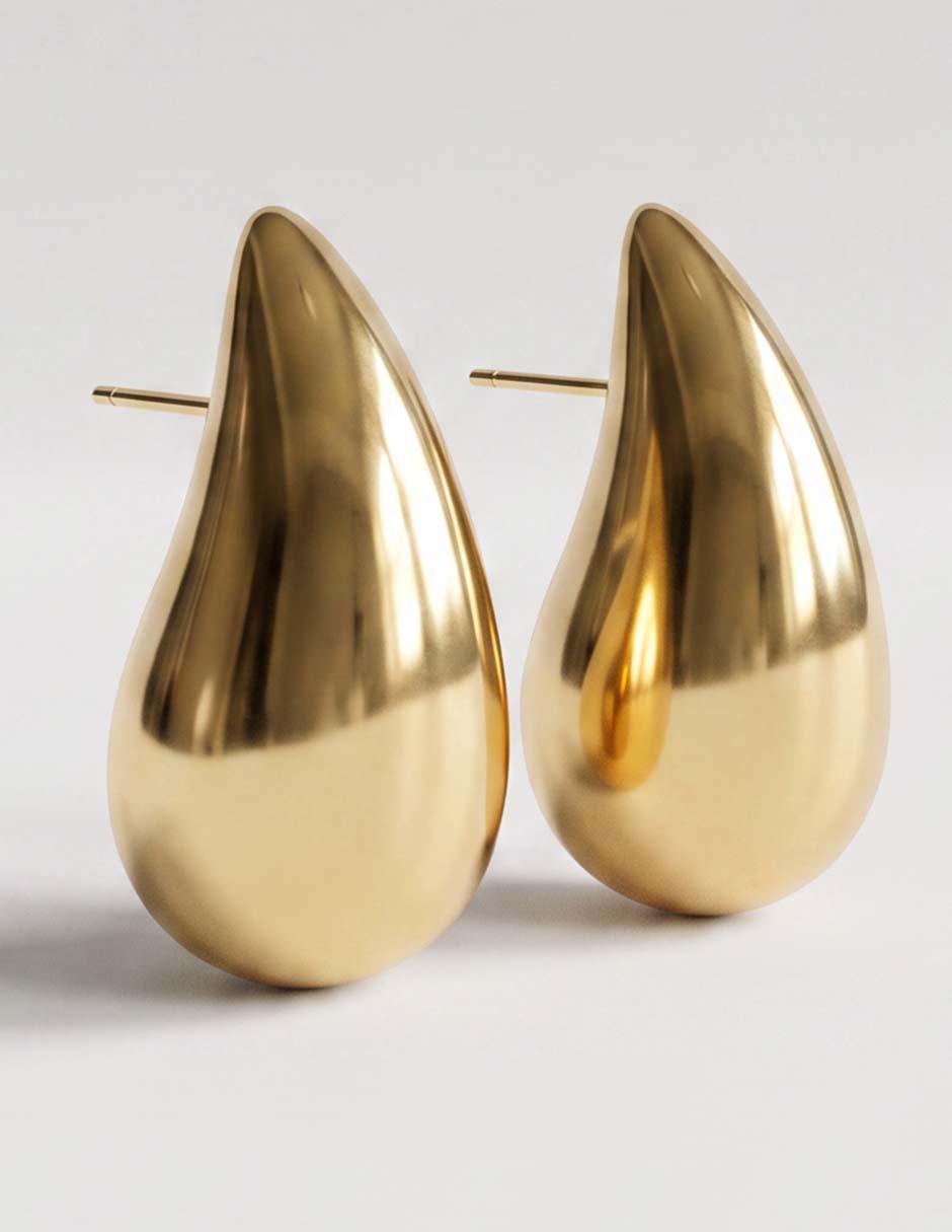 Aretes largos de gota con acabado pulido Aretes largos de gota con acabado pulido