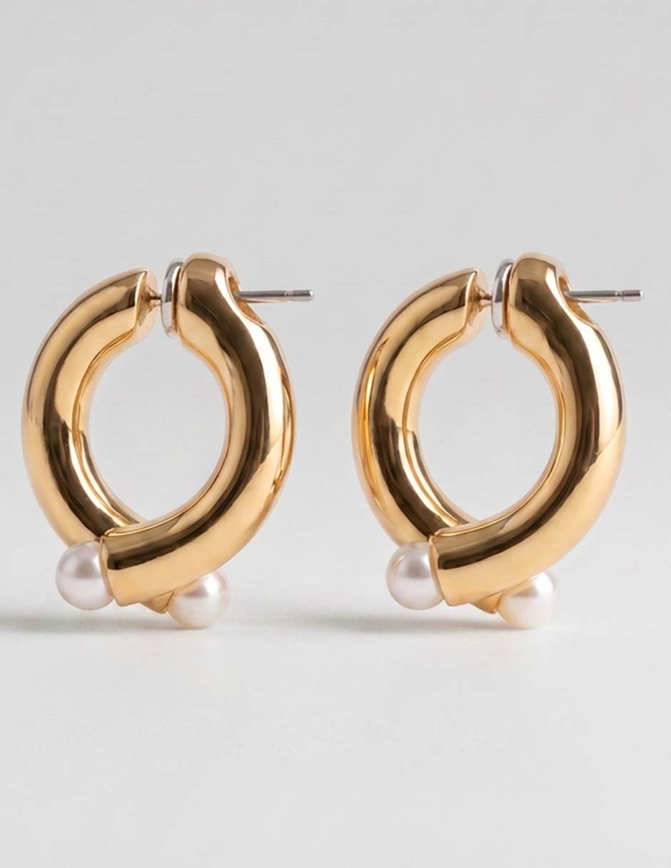 Aretes cortos acabado brillante