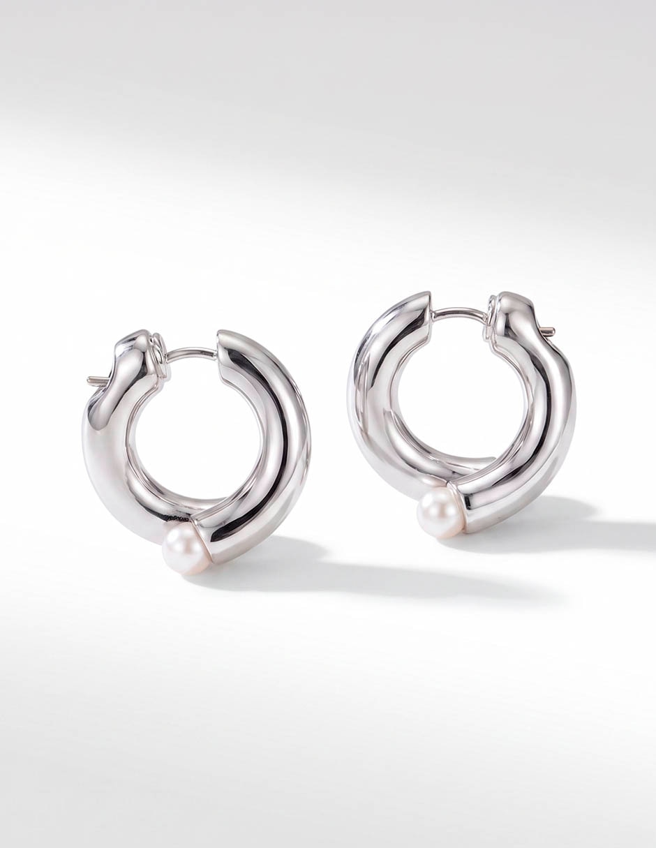 Aretes cortos acabado brillante 1