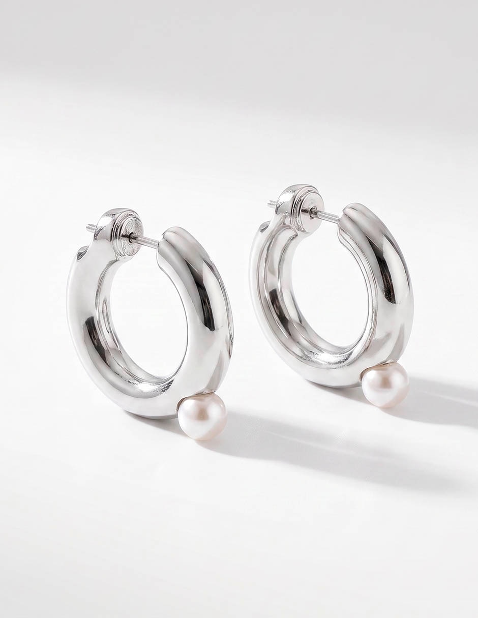 Aretes cortos acabado brillante 2