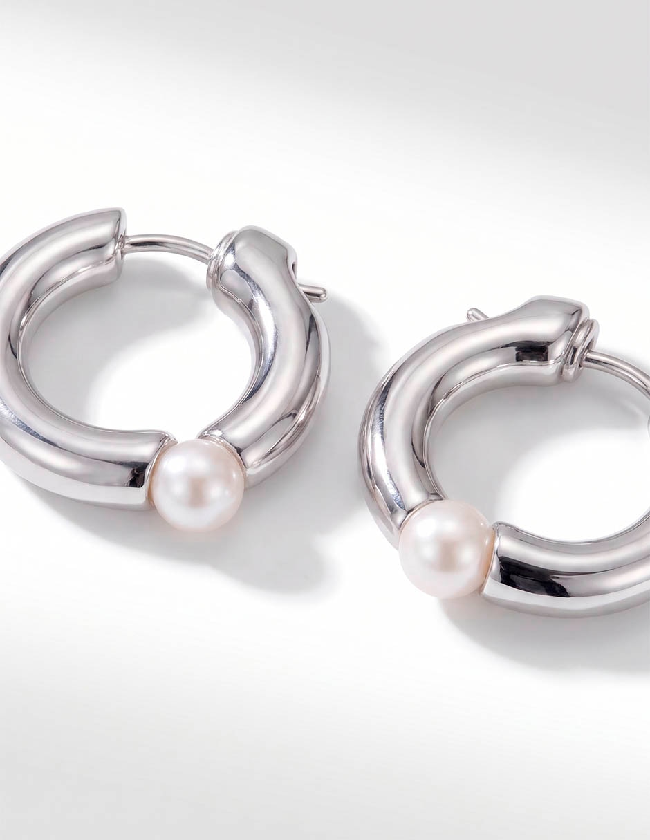 Aretes cortos acabado brillante 3