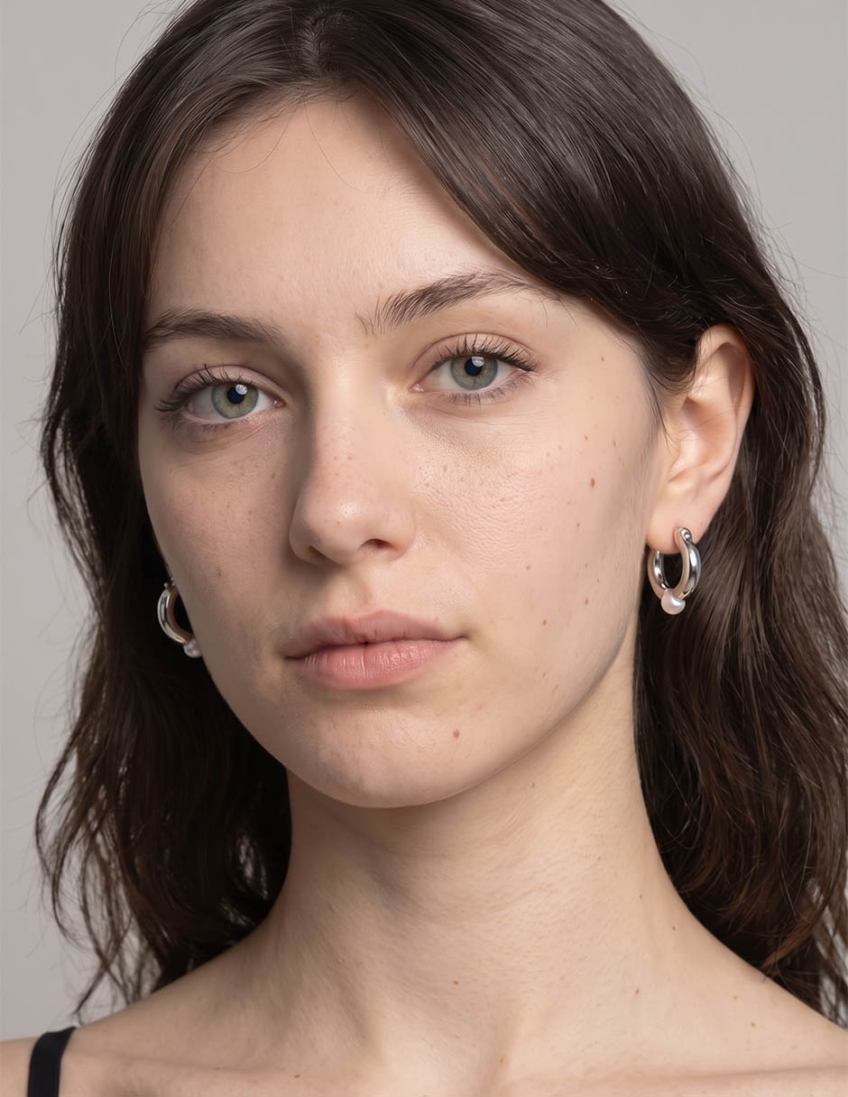 Aretes cortos acabado brillante 4